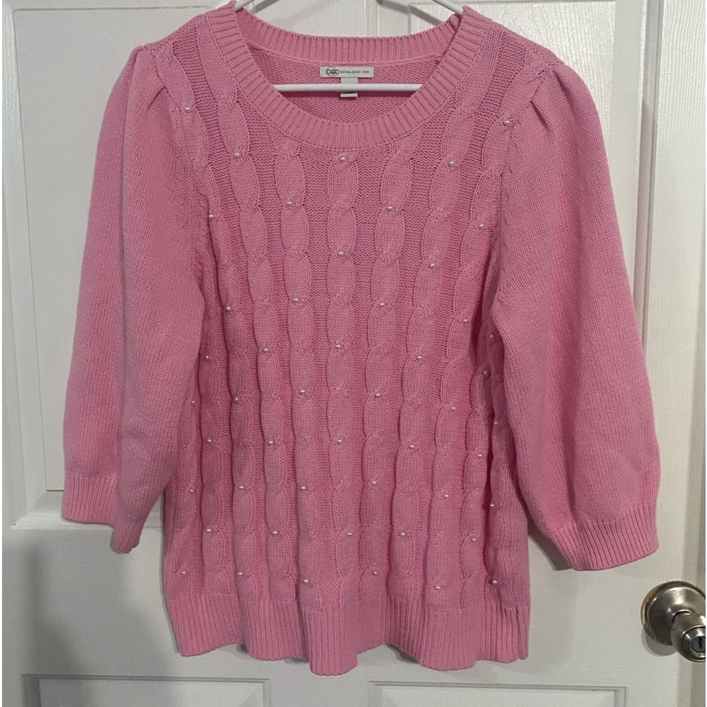 CATO Pink Cable Knit Sweater